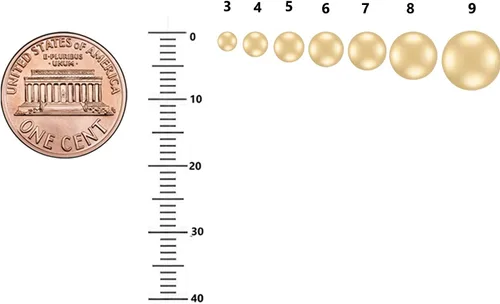 Vista 4 de Pendientes de bola de oro amarillo de 10 quilates (0.118in, 0.197in, 0.315in)