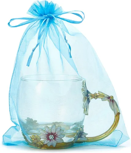 Vista 15 de 50 bolsas de organza de 6 x 9 pulgadas, bolsa de regalo de fiesta de boda con cordón