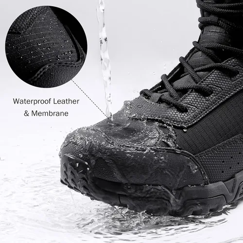 Vista 3 de Coostar Botas de trabajo para hombre, ligeras, tácticas, impermeables, botas de senderismo para hombres de verano