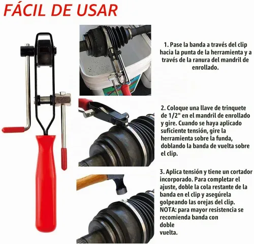 Vista 4 de 22 alicates de abrazadera de arranque de junta CV con 2 tipos de abrazaderas de arranque CV, alicates de amarre para botas de oreja, kit