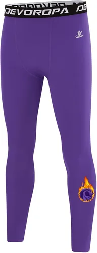 Vista 11 de DEVOROPA - Leggings de compresión para niños, mallas deportivas con forro polar, capa base térmica Verde militar (forro polar)