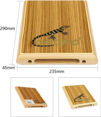 Vista 2 de Caja de viaje Cajon Tambor, instrumento musical de percusión de madera, cajón básico con cuerdas ajustables y una bolsa de transporte.