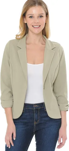 Vista 2 de MINEFREE Chaqueta de punto para mujer, ligera, informal, de manga 34 (S-3XL)
