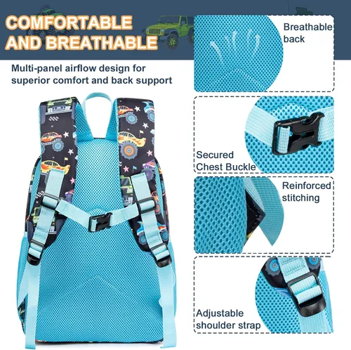 Vista 3 de LOIDOU Mochila para niños pequeños de 15 pulgadas para niños preescolares Kindergarten School Mochila para libros para guardería, guardería
