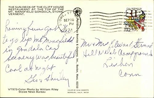 Vista 2 de Cliff House Restaurant - Sun Deck Stowe, Vermont VT Original Vintage Postcard