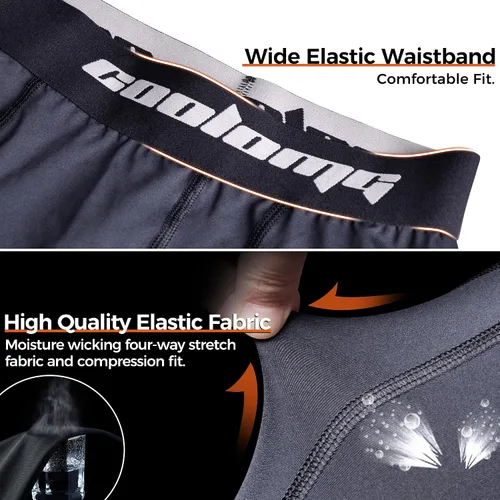 Vista 6 de COOLOMG - Pantalones cortos de compresión para hombre con copa, ropa interior atlética para béisbol, fútbol, artes marciales, lacrosse, hockey sobre