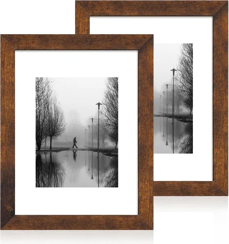 Vista 34 de iRahmen - Juego de 2 marcos de fotos de 4 x 6, marco de madera negro con cristal de alta definición, para mostrar fotografías de 3.5 x 5