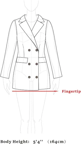 Vista 7 de Allegra K - Gabardina larga de invierno con cuello Peter Pan y botonadura doble para mujer