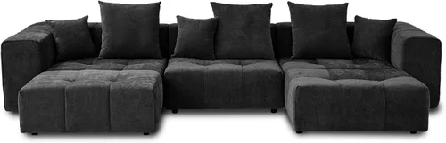 Vista 8 de JACH - Sofá modular en forma de U de 144.1 pulgadas, sofá seccional de asiento profundo de estilo moderno de mediados de siglo, sofás de 3 plazas