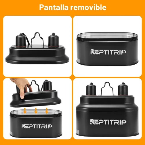 Vista 6 de Accesorio de luz dual para reptiles con interruptores, accesorio de lámpara de calor para reptiles, accesorio de bombilla UVB para terrario