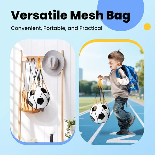 Vista 4 de INPODAK Balón de fútbol para niños pequeños, tamaño 3, pelotas clásicas en blanco y negro para niños de 2 a 8 años con bomba, bolsa de malla y caja