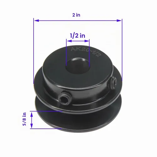 Vista 3 de AK20-1/2 "perforadas poleas de banda de ranura única 2.0 "OD 1/2" Bore V-Belt polea polea de correa de hierro fundido para correa en V