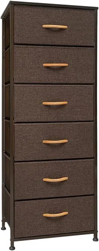 Vista 10 de Crestlive Products Cajonera alta para armario, torre de almacenamiento vertical - Estructura de acero resistente, parte superior de madera, cajones
