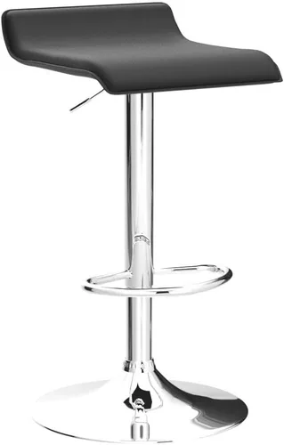 Vista 4 de VECELO Juego de 2 taburetes de bar con barra giratoria y altura ajustable, modernos taburetes de bar de PVC para cocina, bar, comedor, sala de Negro