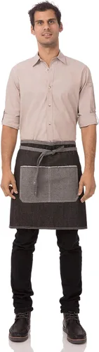 Vista 4 de Chef Works Delantal Bronx con cuello redondo