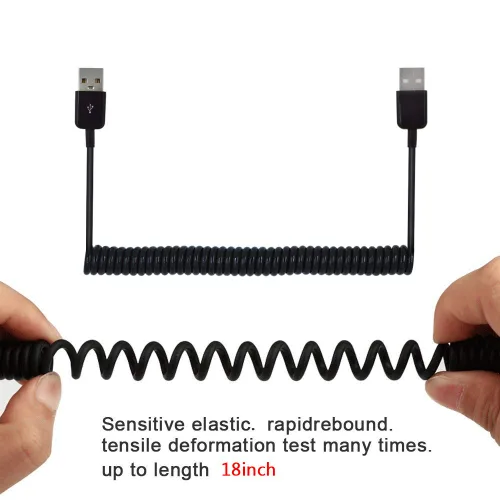 Vista 5 de Cable de datos micro USB de 90 grados en ángulo recto izquierdo Cable USB corto de 5.9 pulgadas para sincronizar teléfonos de carga, GPS, discos