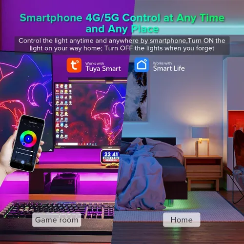 Vista 3 de Controlador LED 5 en 1 WB5 2.4GHz WiFi PWM compatible con Alexa Google Home Smart Life Tuya APP para atenuación CCT RGB RGBW RGBCCT LED controlador