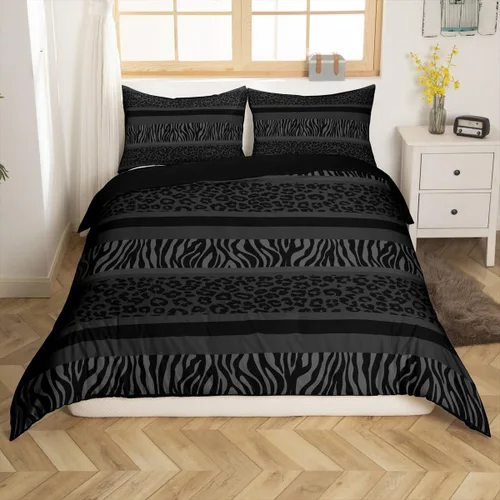 Vista 21 de Feelyou Leopard Bedding Set Twin Size, Cheetah Print Comforter Cover for Kids Boys Girls Animal Duvet Cover Safari Bedspread Cover Zipper