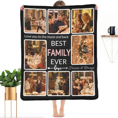 Vista 27 de Regalos para Tías Manta Personalizada con Foto, Haz una Manta Personalizada para Tías con Imagen Recuerdos Personalizados Souvenir Manta de Las