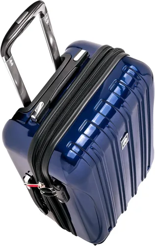 Vista 10 de DELSEY Paris Helium Aero - Juego de 2 maletas rígidas expansibles con ruedas giratorias, Azul cobalto