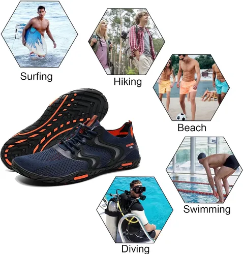 Vista 6 de YALOX - Zapatos de agua de secado rápido para hombre y mujer, para exteriores, proporcionan una sensación de ir descalzo, para usarlos en la playa