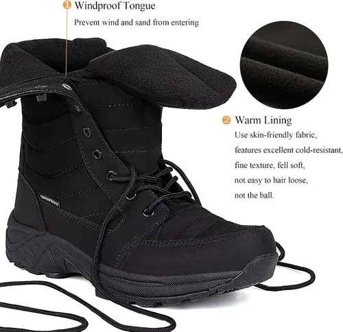 Vista 2 de FW FRAN WILLOR Women's Waterproof Winter Snow Boots with Side Zipper