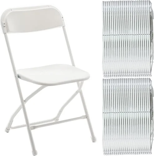 Vista 15 de BTEXPERT Silla Plegable de Plástico Blanco con Marco de Acero, Silla Comercial de Alta Capacidad para Eventos, Ligera, Set para Oficina, Boda