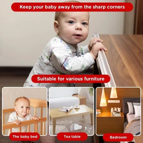 Vista 3 de Protector de bordes para bebés, tira protectora de borde transparente, cinta de cubierta de borde afilado, protectores protectores autoadhesivos