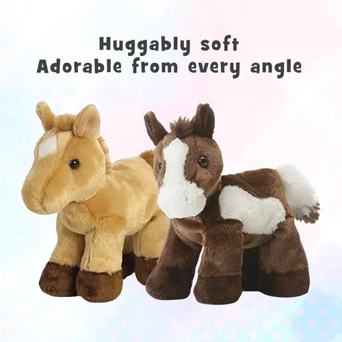 Vista 3 de Aurora Paint - Caballo de peluche y prancer Red Roan Horse Mini Flopsie de 8 pulgadas