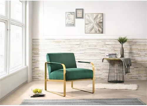 Vista 2 de Silla de salón Mason (terciopelo verde)