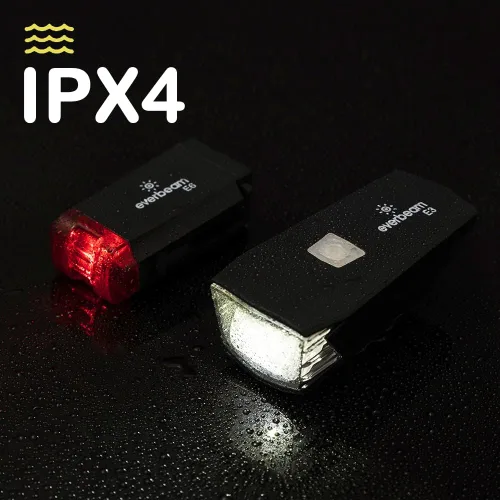 Vista 5 de Everbeam StVZO - Juego de luces LED delanteras y traseras para bicicleta, recargable, para conducción nocturna, luz USB para bicicleta, luz