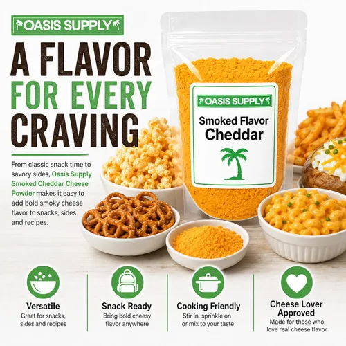 Vista 7 de Oasis Supply Queso cheddar ahumado en polvo, condimento de queso ahumado salado para palomitas de maíz, pretzels, papas, papas, papas, pasta