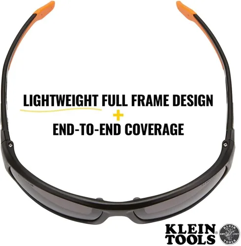 Vista 4 de Klein Tools 60164 - Gafas de seguridad, gafas protectoras profesionales de EPP con marco completo, resistentes a los arañazos y antivaho (lente gris)