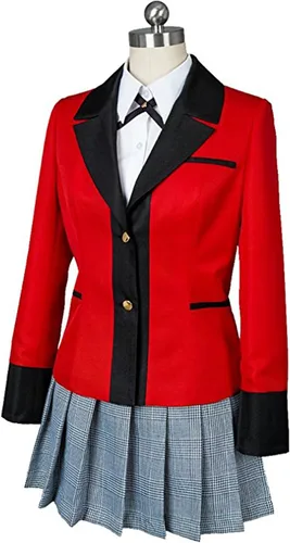 Vista 5 de kakegurui Compulsive Gambler Yumekojabami rojo uniforme escolar traje de Cosplay
