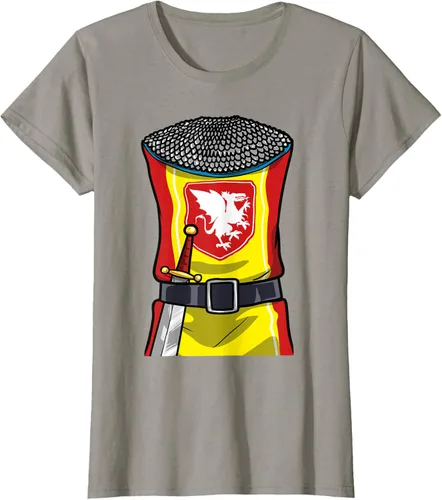Vista 61 de Disfraz medieval de caballero de Halloween, camiseta para niños con espada de armadura, Negro, S