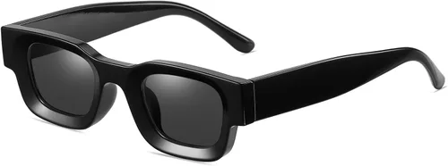 Vista 7 de EYLRIM Gafas de sol de marco cuadrado grueso para mujeres y hombres, lentes de sol polarizados rectangulares gruesos con protección UV400