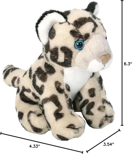 Vista 2 de Wild Republic Pocketkins Eco Snow Leopard, animal de peluche, 5 pulgadas, juguete de peluche, hecho de materiales reciclados, respetuoso