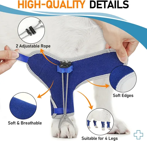 Vista 4 de Supet Envoltura para nudillos para perros, cómoda férula para pies y Azul