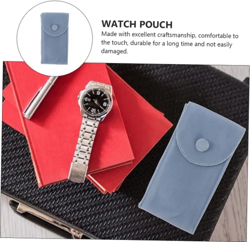 Vista 4 de 3 unids bolsa de terciopelo bolsa de reloj caja de joyería portátil reloj bolsa de viaje organizador de reloj de mano cadena pulsera bolsas