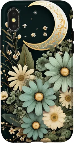 Vista 5 de Sage Green Wildflower Floral Moon Flower Botanical Case for iPhone 17
