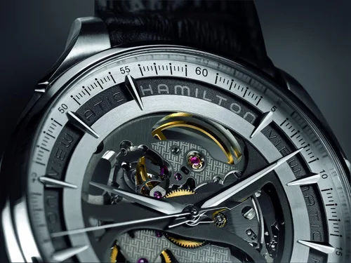 Vista 3 de Hamilton de los hombres Jazzmaster Automático Esqueleto Dial Acero inoxidable reloj