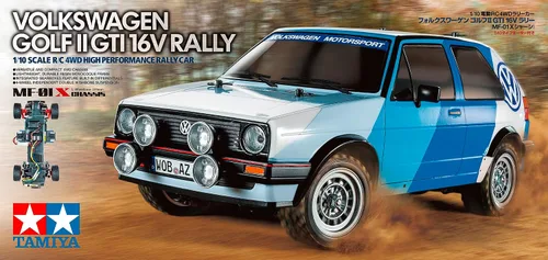 Vista 4 de Tamiya 58714 1:10 RC VW Golf II GTI 16V Rally MF-01X Kit de coche