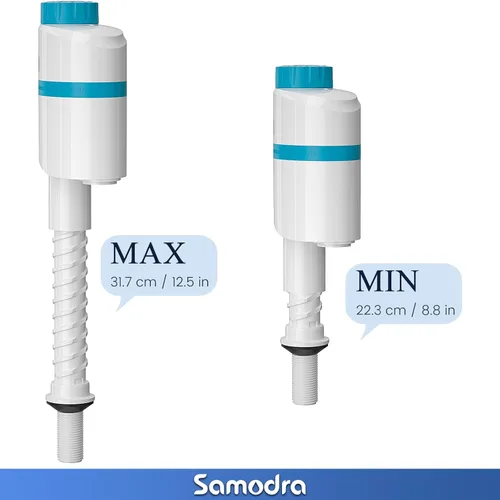 Vista 4 de SAMODRA Válvula silenciosa de llenado de inodoro, nivel de agua ajustable, kit de repuesto de válvula de descarga de alto rendimiento, antisifón