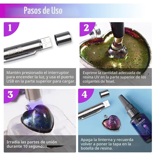 Vista 4 de Paquete de resina UV para unión con linterna UV y resina UV transparente de baja viscosidad de 10.58 onzas