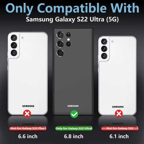 Vista 2 de Temdan Funda impermeable para Samsung Galaxy S22 Ultra, protector de pantalla integrado de 360°, cuerpo completo, resistente, a prueba de golpes