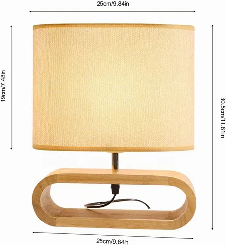 Vista 2 de Lámpara de Mesa, Lámpara de Mesita de Noche Tradicional, Lámpara de Escritorio, Lámpara Geométrica con Sombra para Sala de Estar, Dormitorio