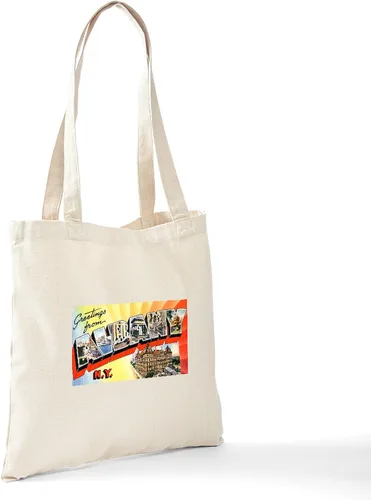 Vista 7 de CafePress Albany New York Greetings - Bolsa de lona natural, bolsa de compras reutilizable