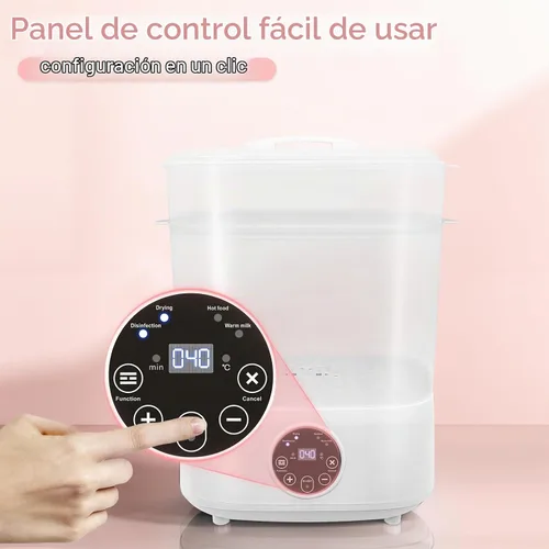 Vista 7 de Fisca - Secador de biberones, limpiador y secadora de botellas de gran capacidad 5 en 1, secador de vapor eléctrico compacto de 2 capas