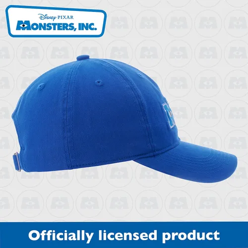 Vista 5 de Concept One Disney Pixar Monsters Inc - Sombrero de béisbol ajustable de algodón bordado con borde curvo azul rey talla L Azul Patchwork