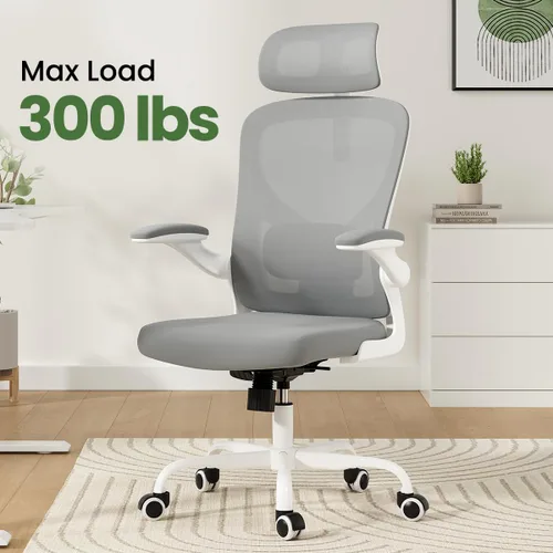 Vista 4 de Ergonomic Office Chair, Mesh Desk Chair with Lumbar Support, 300LBS High Back Home Office Chair with Adjustable Headrest and Flip-Up Arms